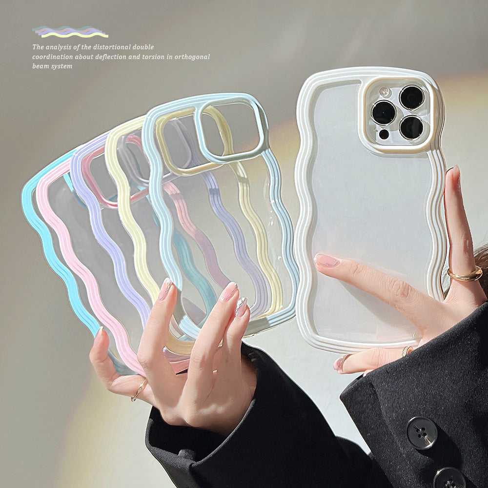 Wave Border Candy Color Phone Case For iPhone Slim Design