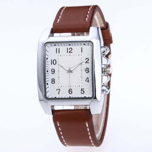 Square Fashion Men's Watch With Slim 10mm Imitation Leather