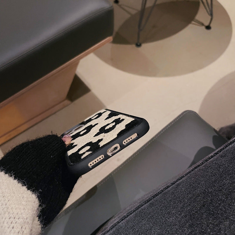 Plush Flower Phone Case Cute Warm Fall Winter Cover for iPhone 11–16 Pro Max