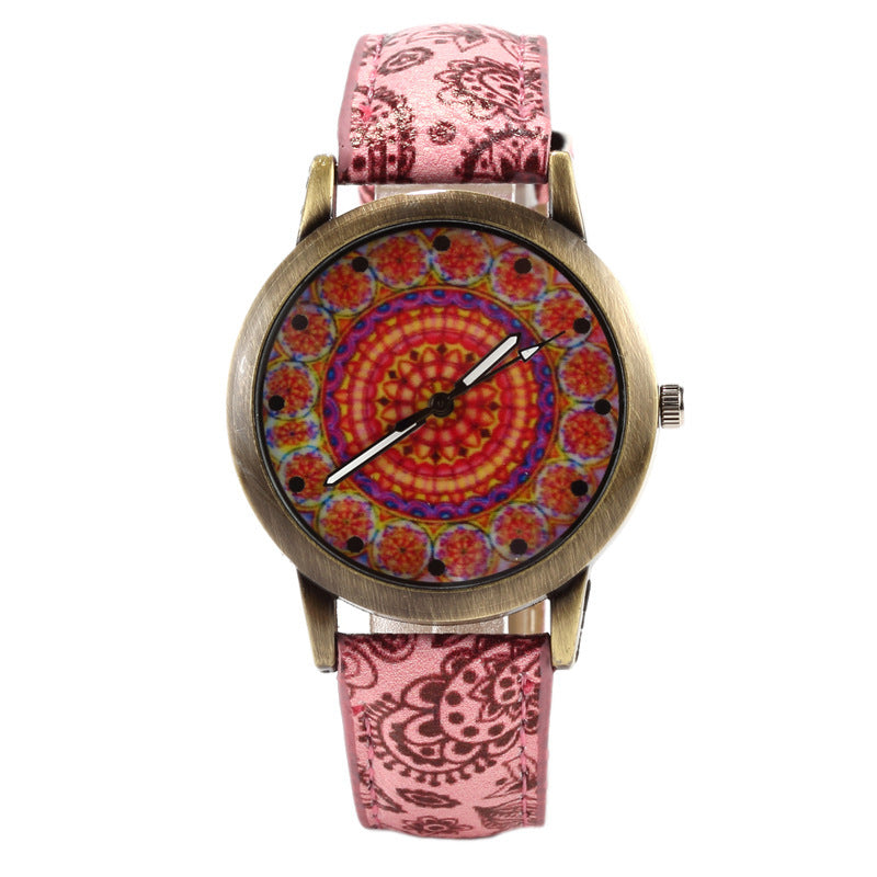 Creative Kaleidoscope Fashion Quartz Watch With PU Strap