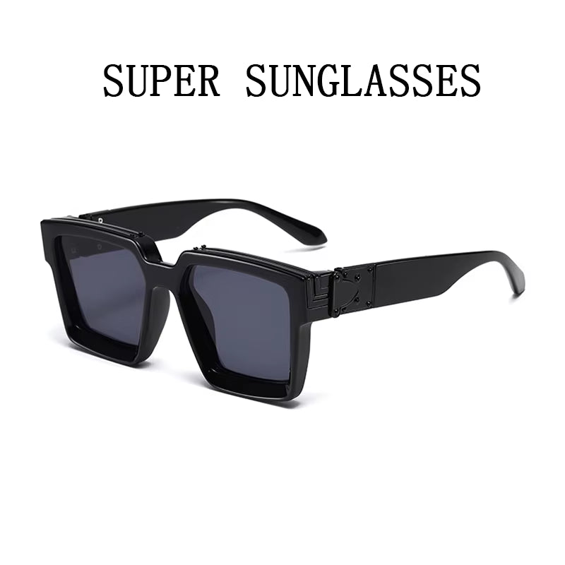 Millionaire Sunglasses for Men Vintage Square Fashion Glasses Luxury Retro Sunglasses Women Trending Punk Gafas De Sol Lentes