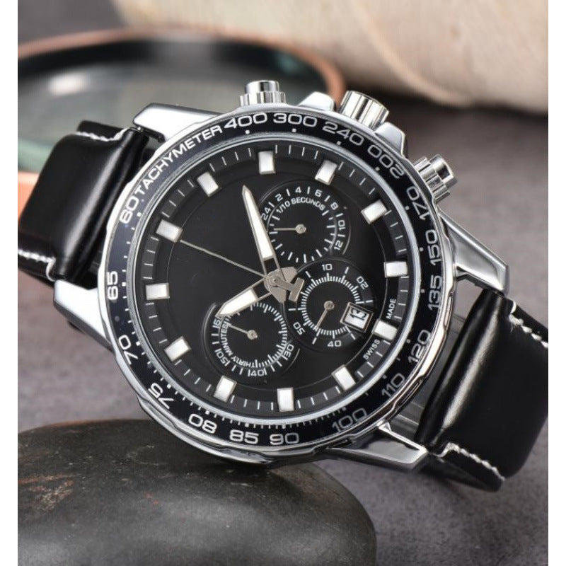 Men’s Day-Date Leather Strap Quartz Watch – Multiple Colors Styles