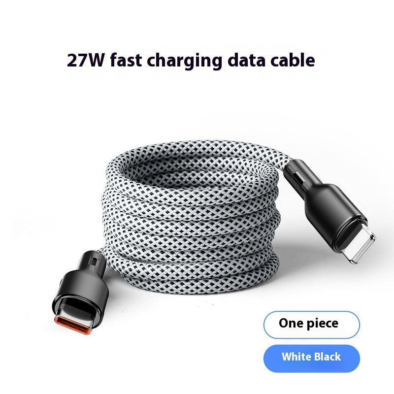 Magnetic Data Cable 1 To 2m Black For Lightning Type C