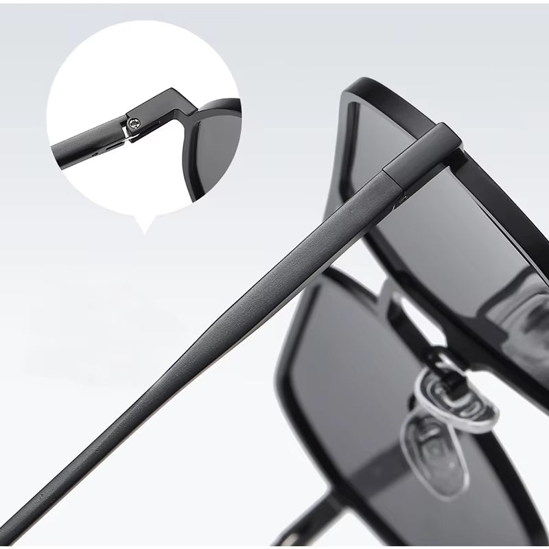 Luxury Metal Photochromic Sunglasses Men Women Fashion Polarized Sun Glasses Stylish Chameleon Anti-Glare Driving Shades UV400