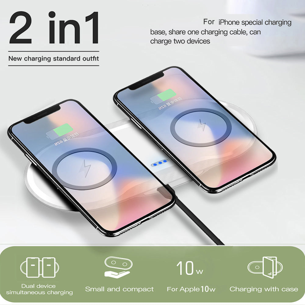 Dual Wireless Charger For Phones With Stable Fast Charging