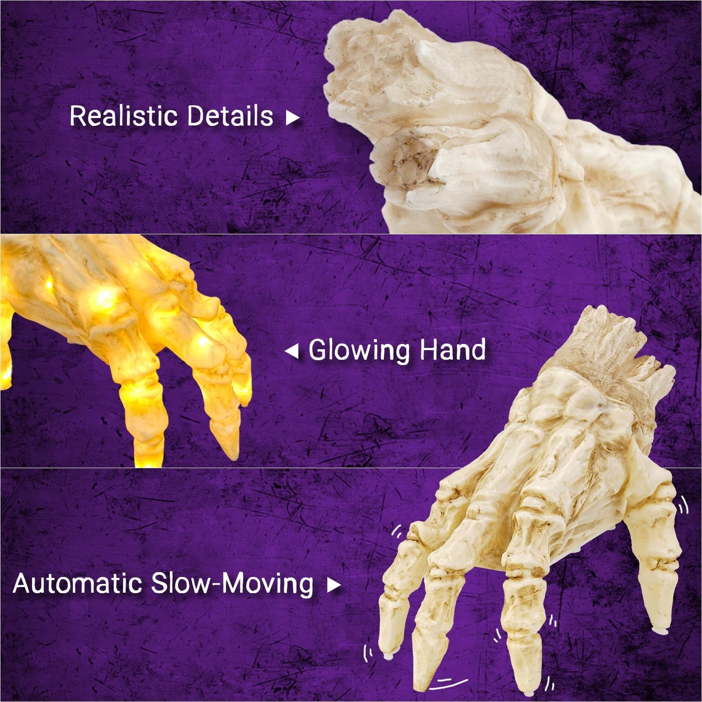 Halloween Crawling Zombie Hand Electric Animated Prop with Sound & Light
