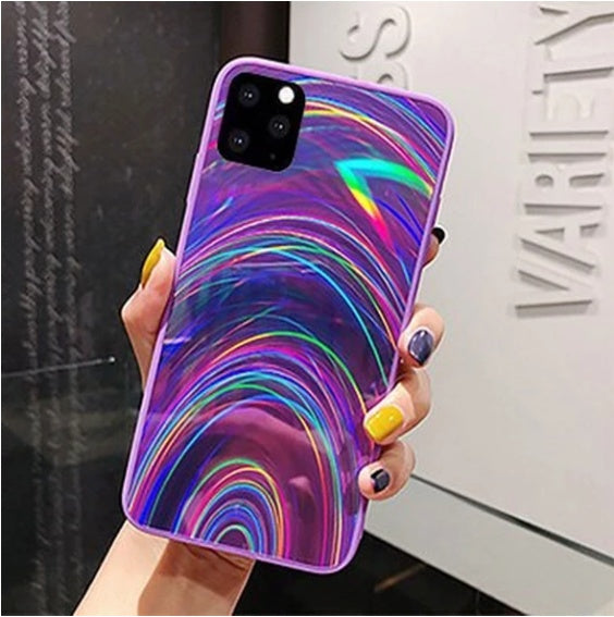 Rainbow Mirror 3D Glitter Gradient TPU Phone Case for iPhone 11–16 Pro Max Plus