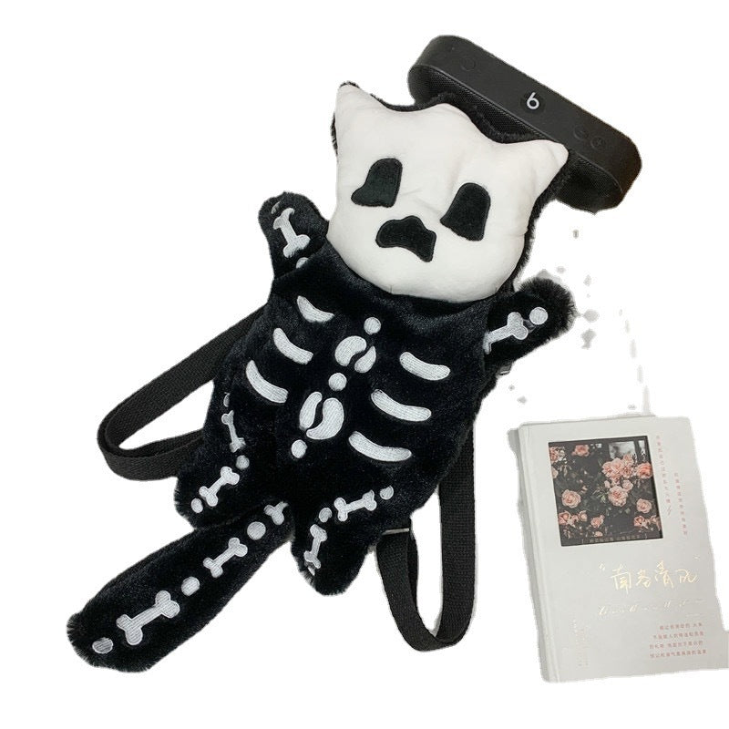 Joyful Plush Doll Pillow Backpack with Net Pocket Cute Comfort Travel Bag