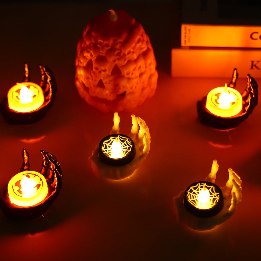 Halloween LED Palm Candle Light Small Night Lamp Luminous Decorative Prop