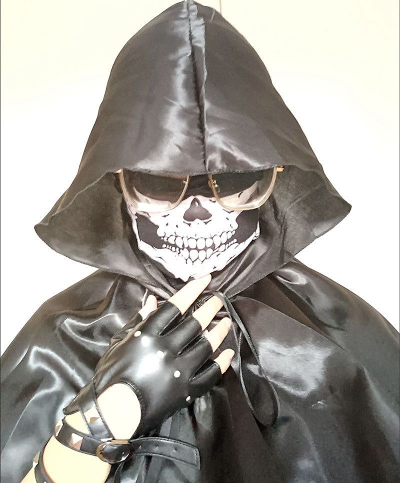 Grim Reaper Cloak, Halloween Costume For Men, Black Medieval Hooded Cape, Cosplay Costume, Gothic Party Robe