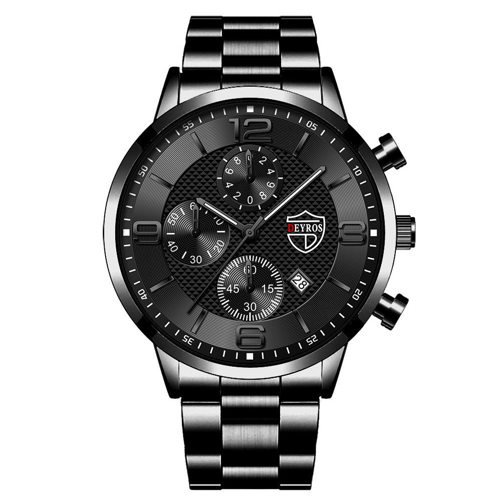 Fashion Luminous Mens Stainless Steel Band Quartz Watch