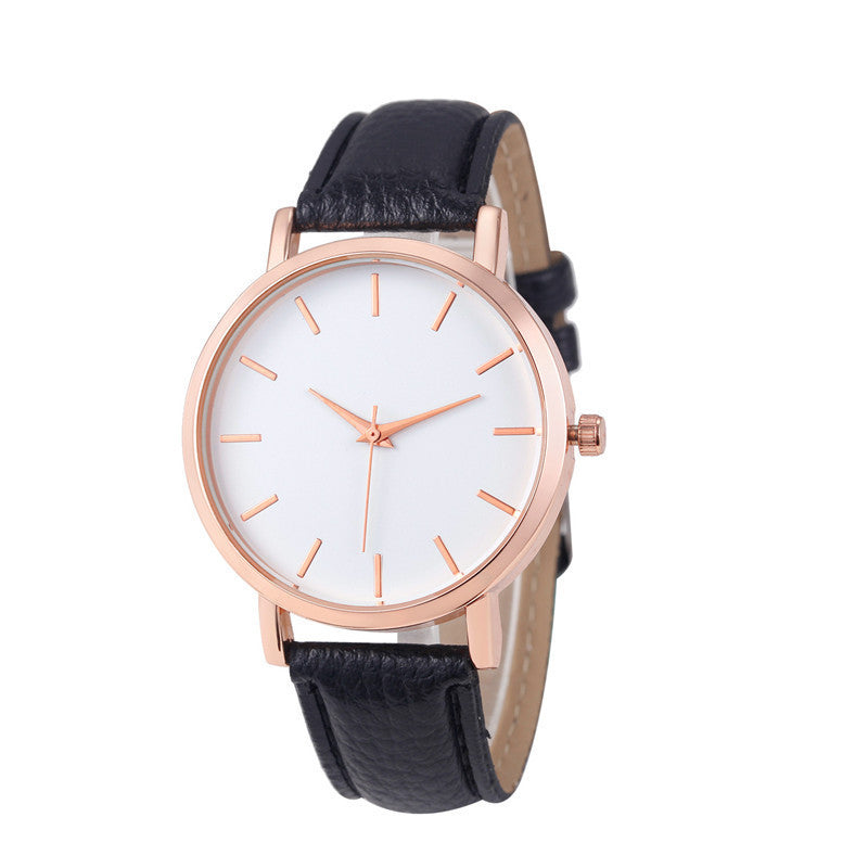 Quartz Watch PU Leather Strap Alloy Case 35.5mm 19mm Band