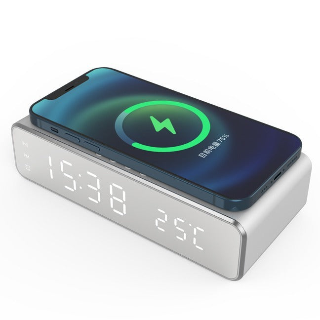 Wireless Charging Time Display Alarm Clock Thermometer