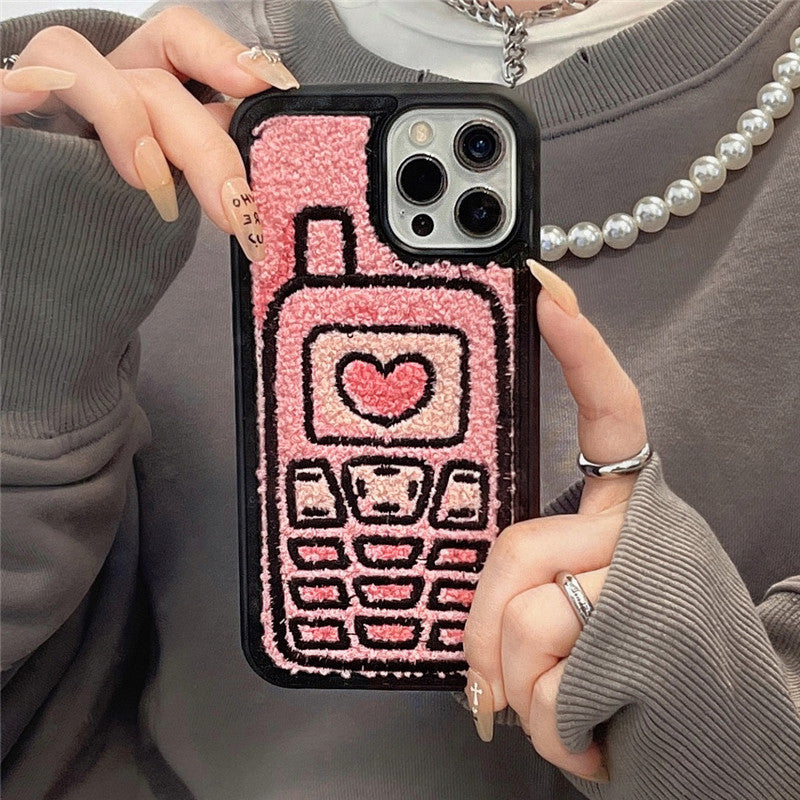 Towel Embroidered Phone Case Back Cover TPU In Style