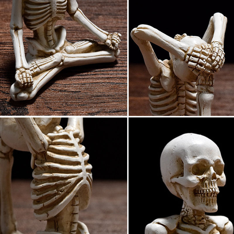 Halloween Resin Yoga Skeleton Skull Horror Desktop Decoration Ornament