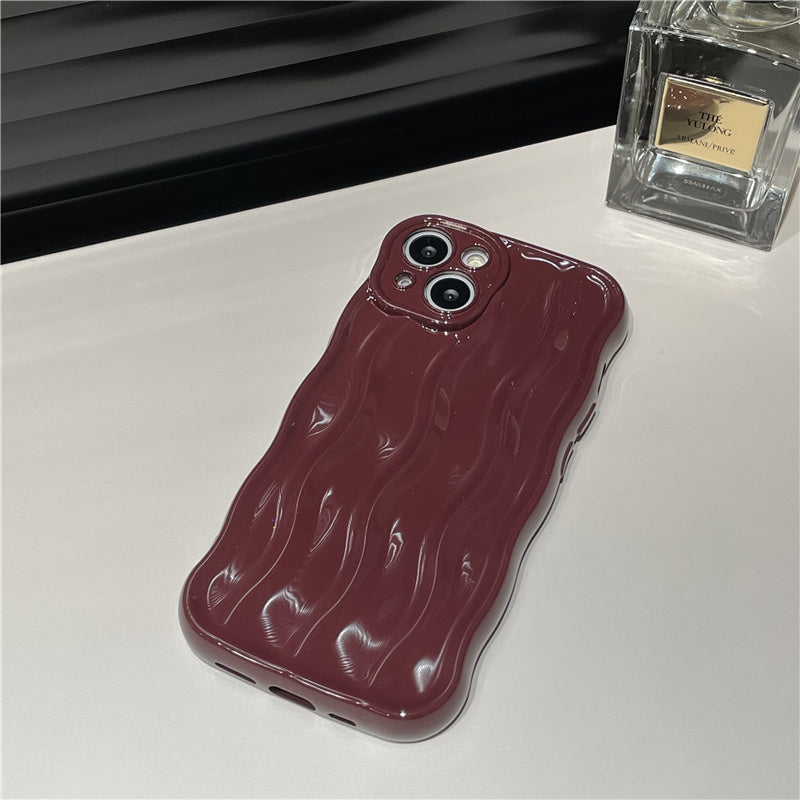 Solid Color Water Ripple Silicone Case Iphone 11 12 13 14