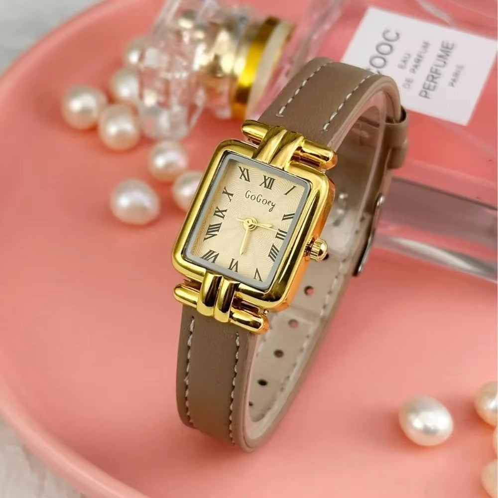 Fashion Ladies Watch Simple Vintage Roman Dial Quartz Watch Leather Strap Women Wristwatches Dropshipping Relojes Para Mujer
