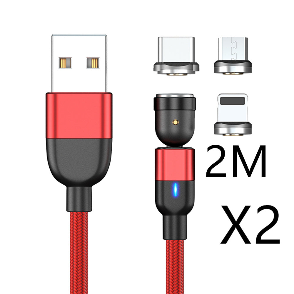 Magnetic Three In One Rotating Charging Cable Usb Type C