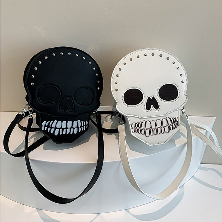 Spooky Skull Shoulder Bag Cute Crossbody Purse for Women Everyday Casual Use