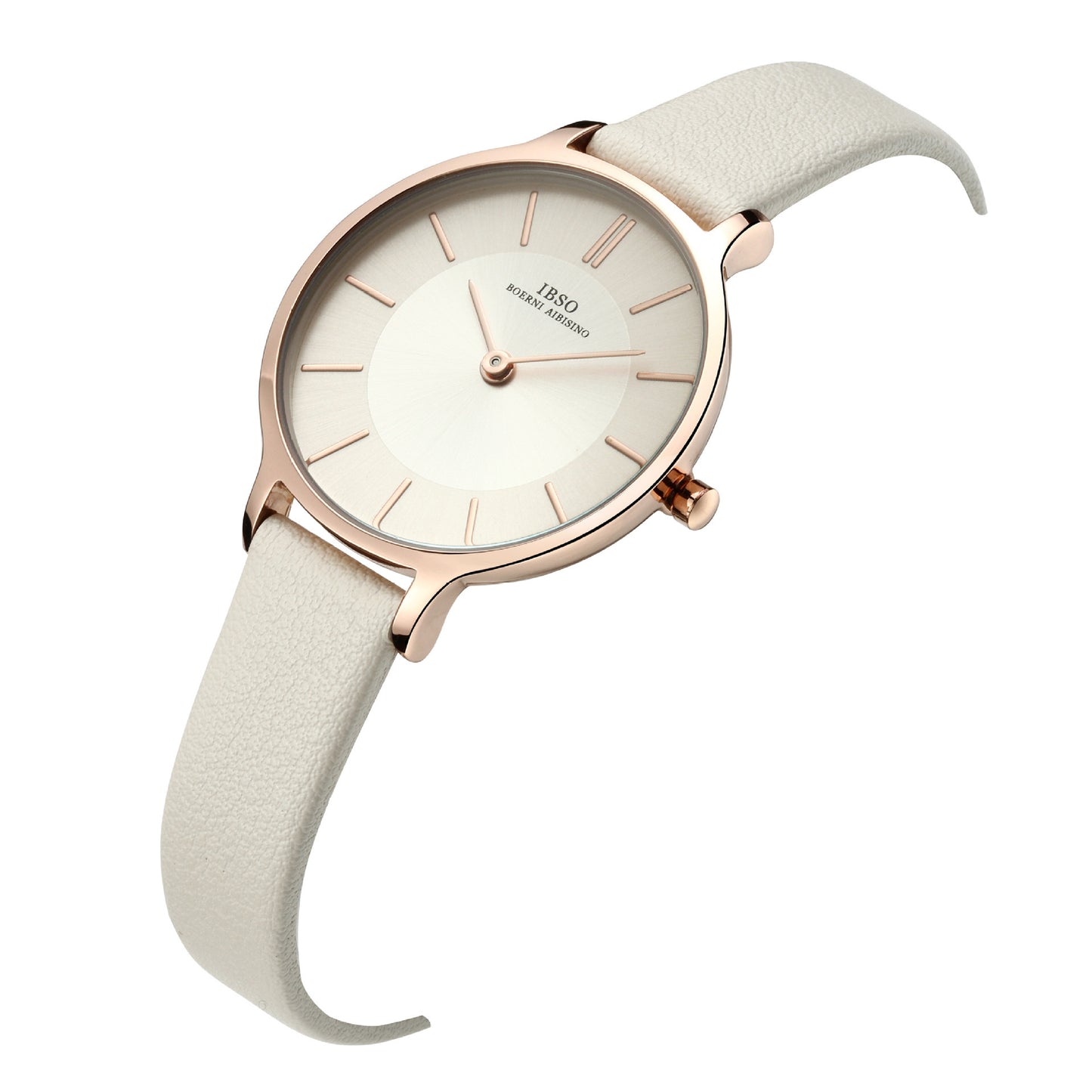 Womens Elegant Waterproof Quartz Watch With Leather Strap