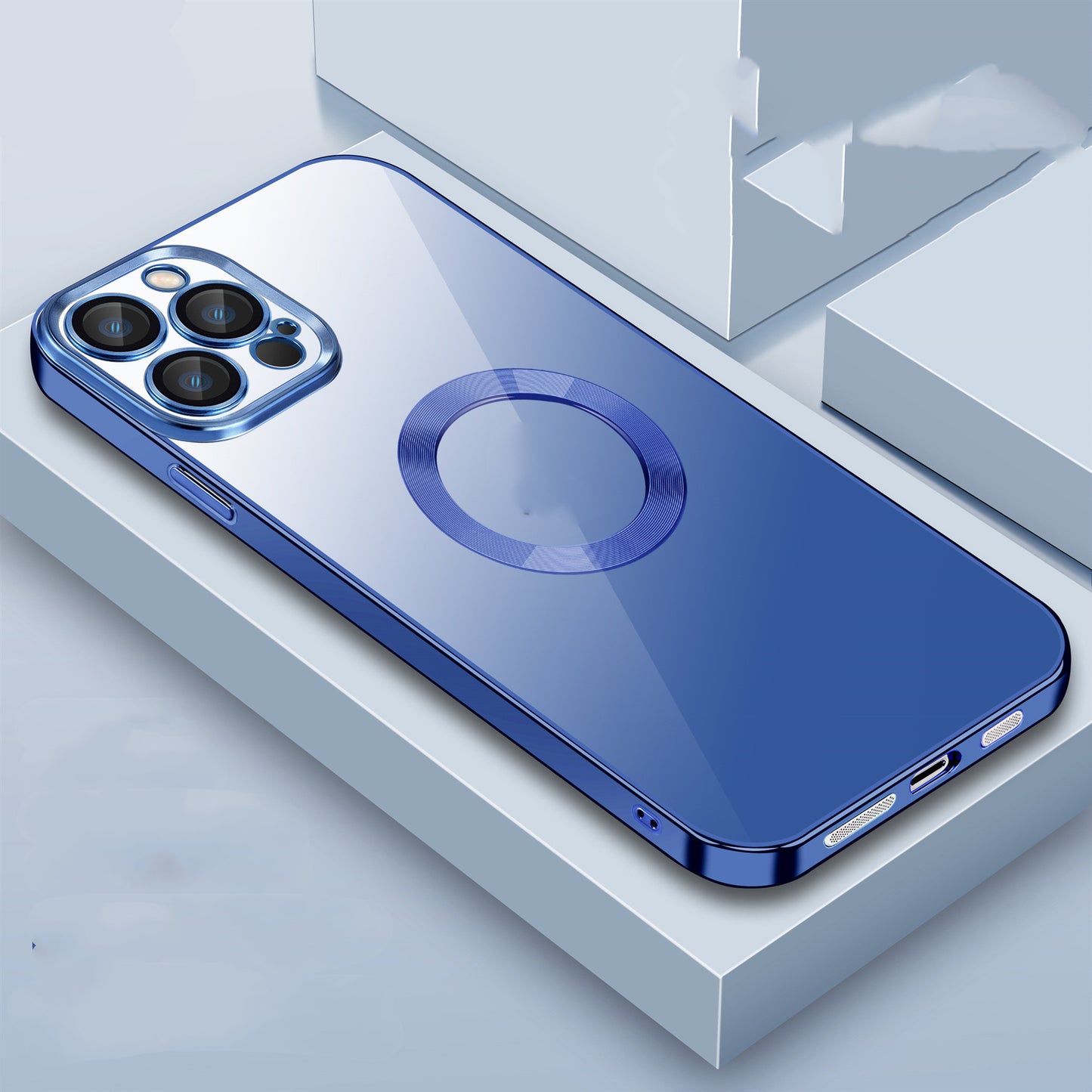 Electroplated TPU Case with Camera Lens Glass Protector Dust Net for iPhone 7–14