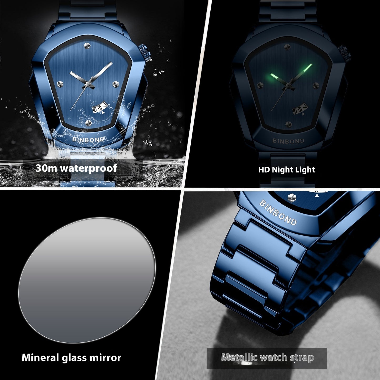 Men’s Sports Calendar Watch Luminous Waterproof – Multi-Color Faces