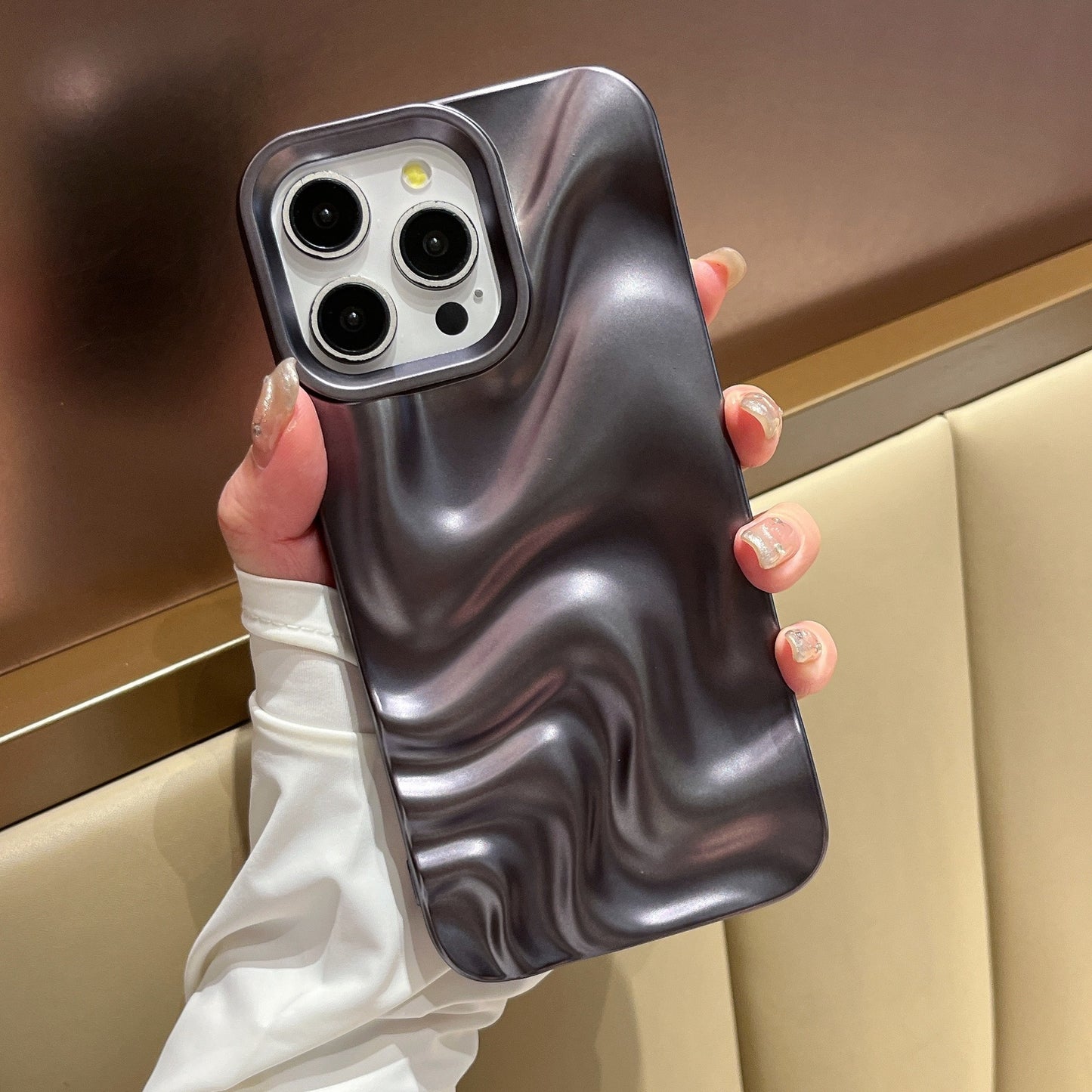 All Inclusive Matte Black Water Ripple TPU iPhone Case