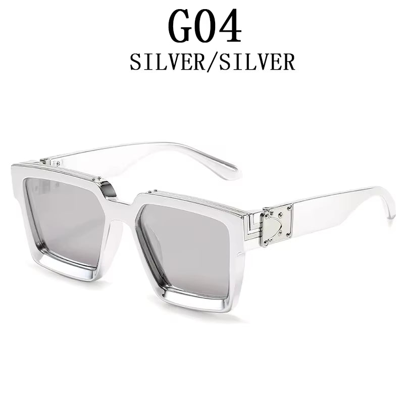 Millionaire Sunglasses for Men Vintage Square Fashion Glasses Luxury Retro Sunglasses Women Trending Punk Gafas De Sol Lentes