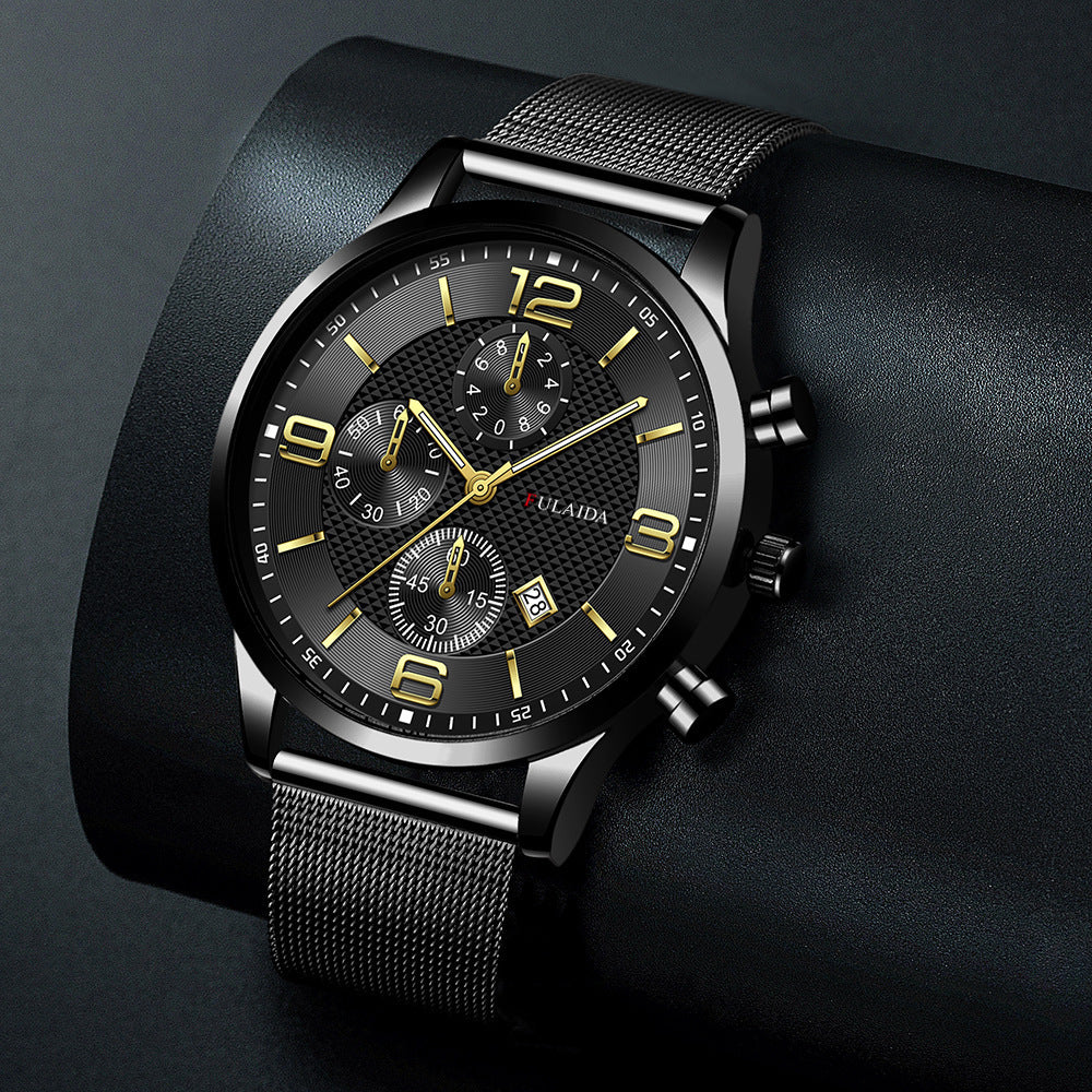 Men’s Mesh Strap Calendar Quartz Casual Watch – All-Match Styles & Colors