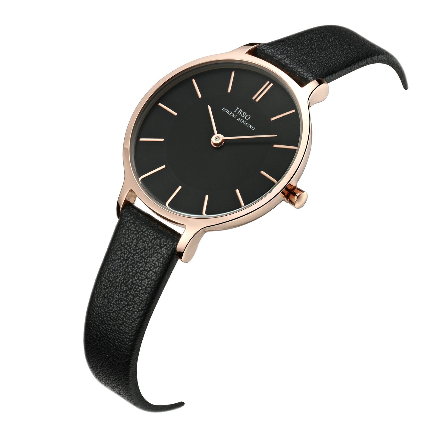 Womens Elegant Waterproof Quartz Watch With Leather Strap