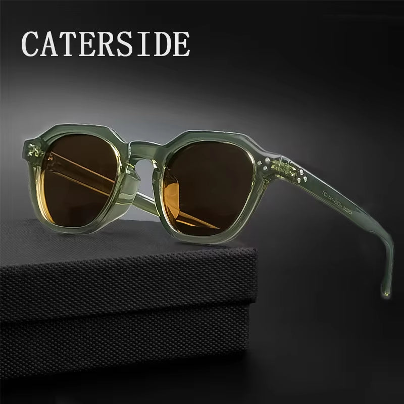 Retro Polarized Sunglasses Men Ultralight TR90 Frame Polygon Women Sun Glasses Outdoor High Quality Travel Eyewear