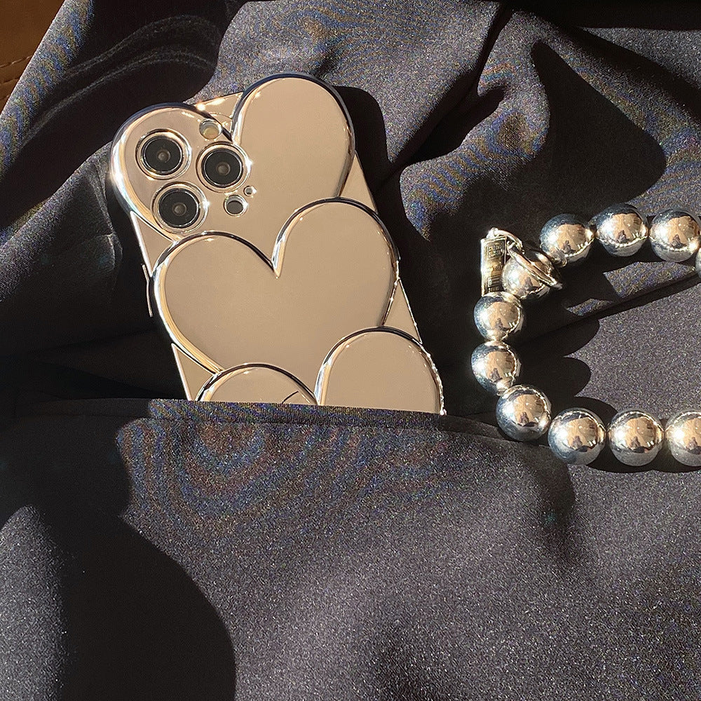 Love Electroplating Iphone Case 3D Soft Shell Fashion