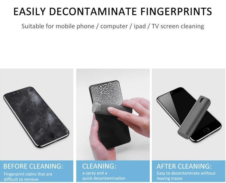 2 In 1 Screen Cleaner Kit For Phone And PC Microfiber Cloth
