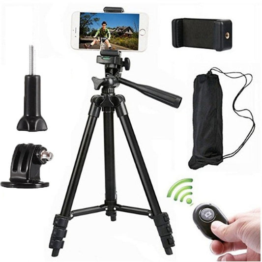 Lightweight Camera Phone Triangle Bracket Tripod 3D Pan Tilt
