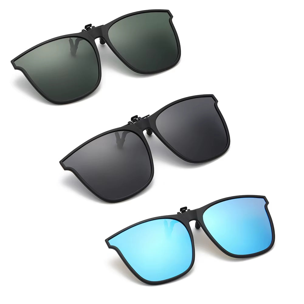 Polarized Clip on Sunglasses Men Women Photochromic Car Driver Goggles Night Vision Glasses anti Glare Vintage Square Glasses