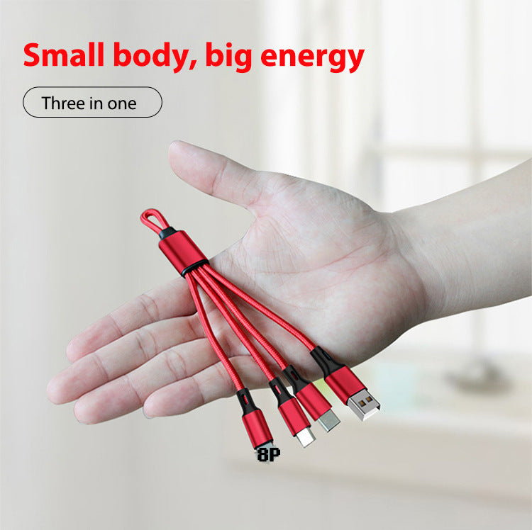Keychain Three In One Magnetic USB Type C Micro 8PIN Cable
