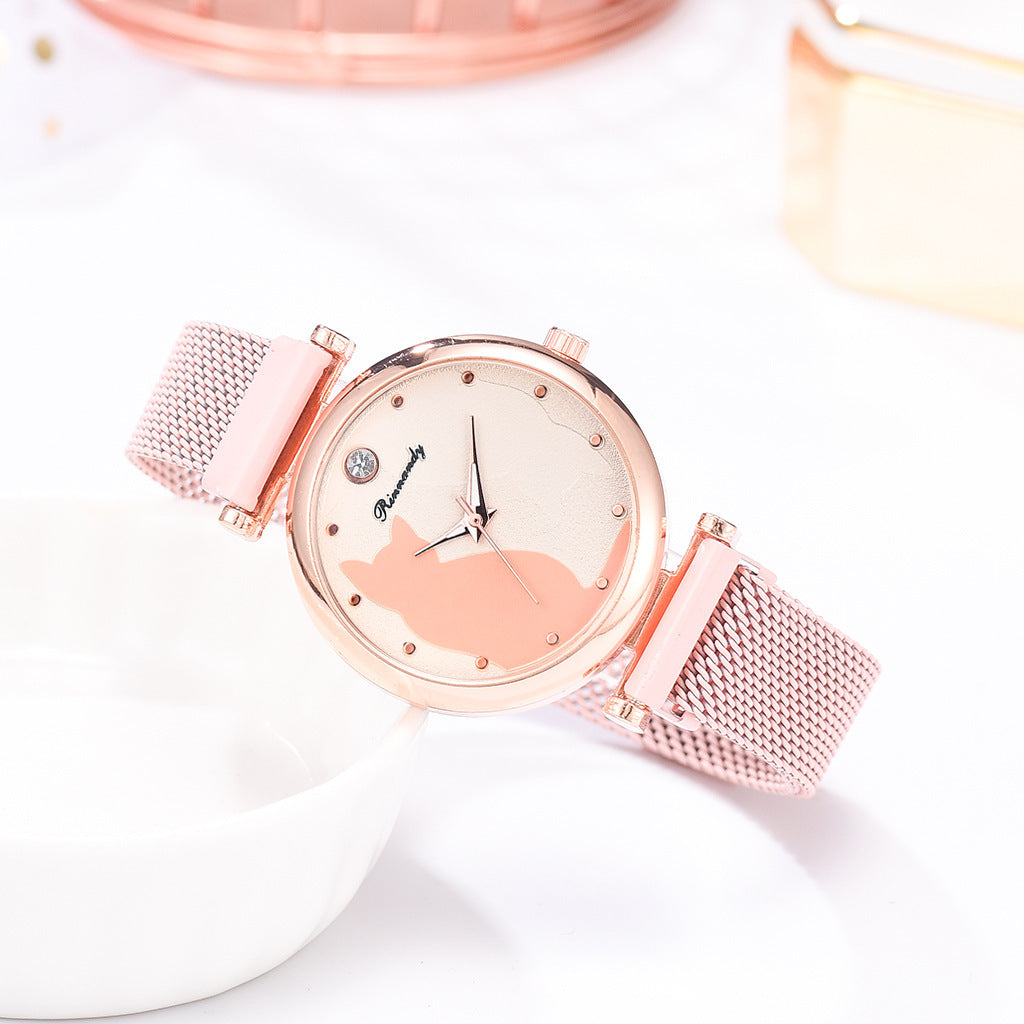 Quartz Women's Fashion Leisure Alloy Textile Watch