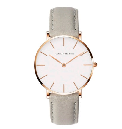 36mm Ladies Simple Waterproof Watch Korean White Belt
