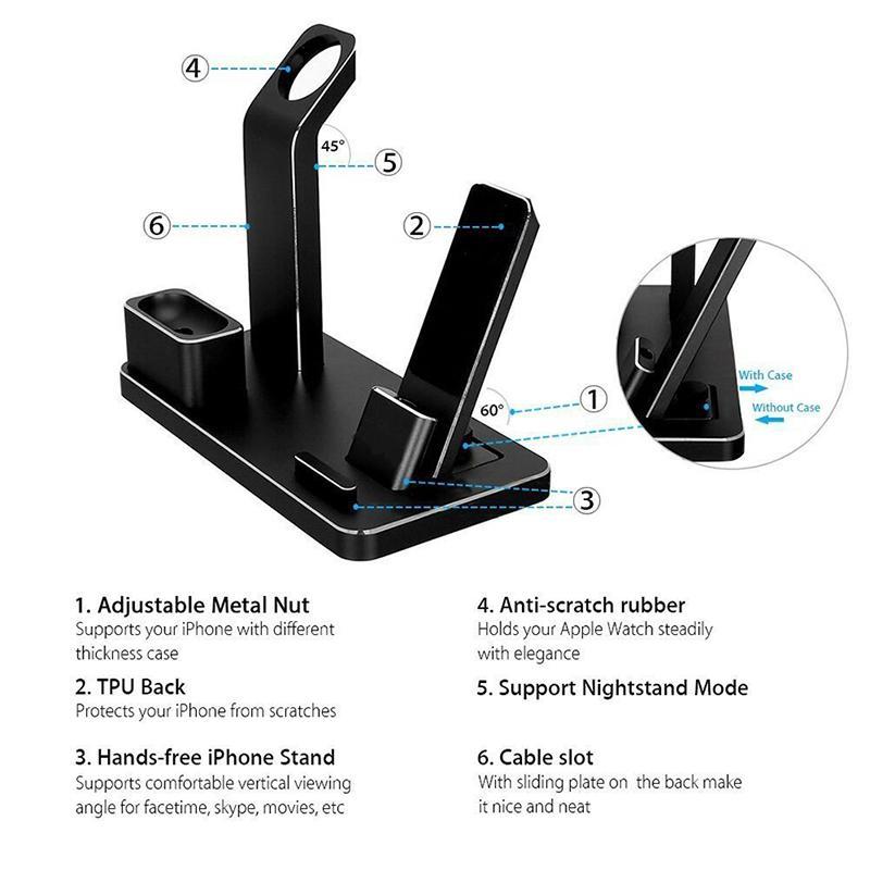 4 In 1 Wireless AirPods Charging Dock Holder For Apple