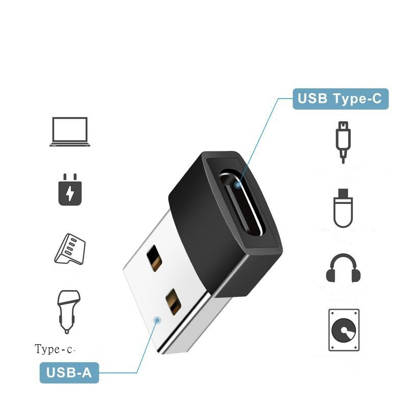 USB C Female To USB A Male OTG Adapter Charger Cable