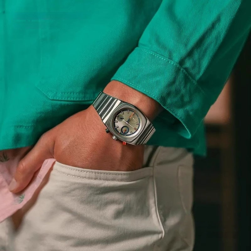 Six Sports Mechanical Watch Mens Fashion Steel Strap