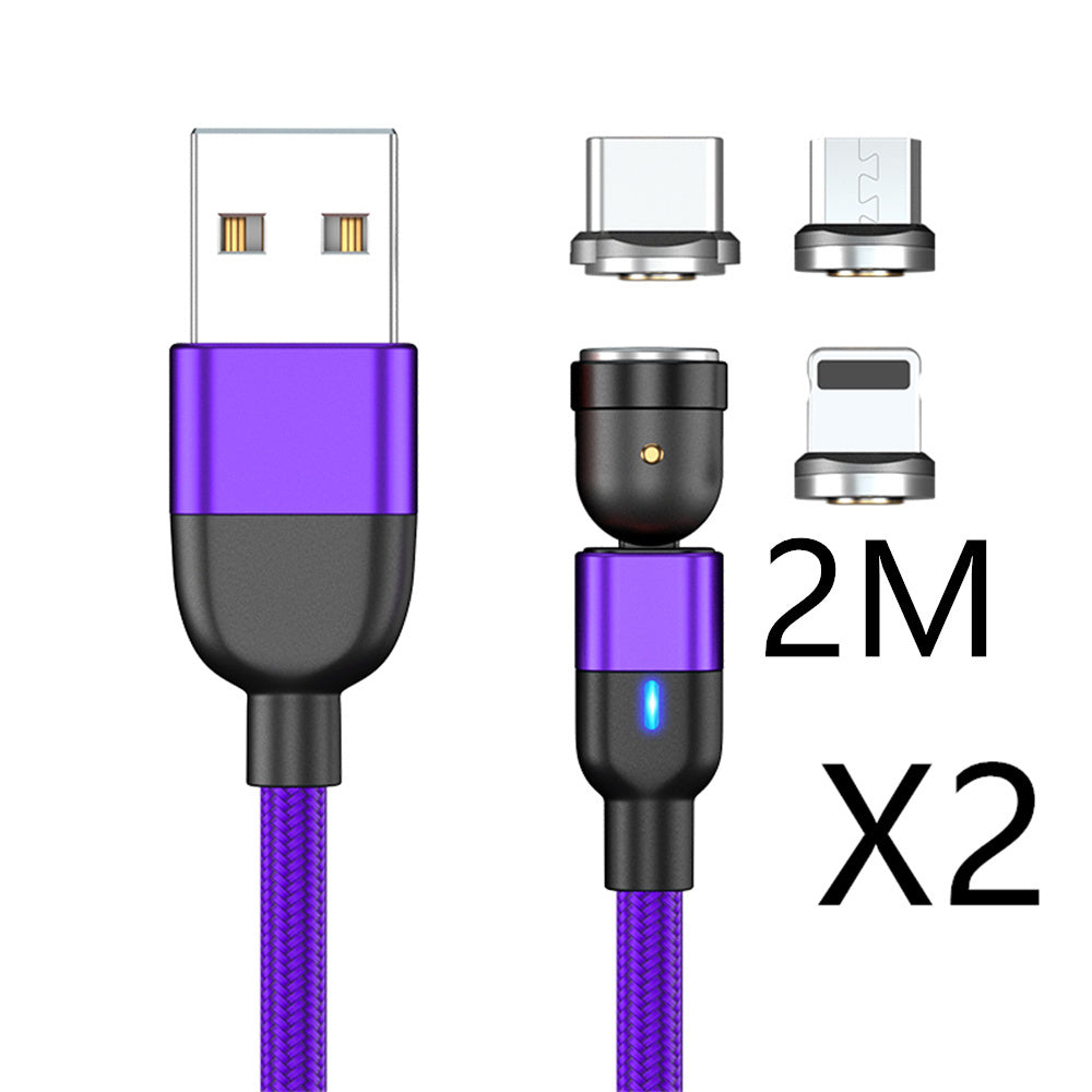 Magnetic Three In One Rotating Charging Cable Usb Type C