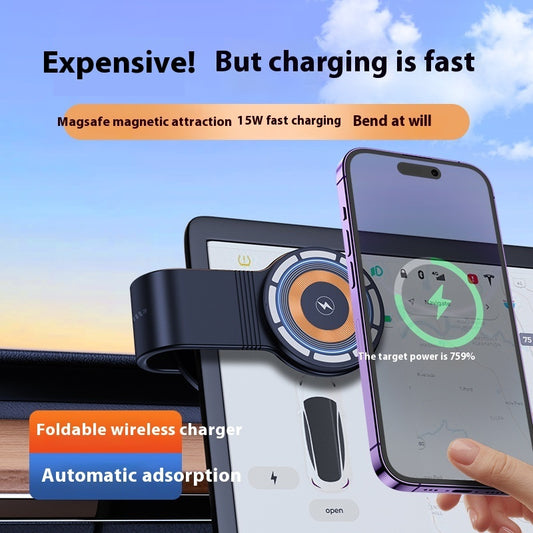 Large Screen Dashboard Bracket Magnetic Wireless Charger