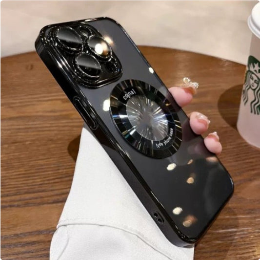 Magnetic Magnifier Phone Case Electroplated PC For iPhone