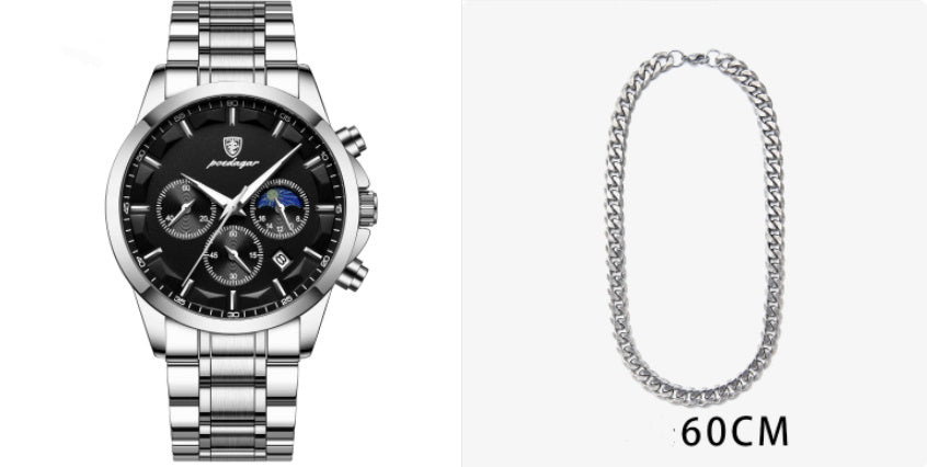 Men’s Sports Quartz Watch Multifunction Waterproof Chronograph Wristwatch