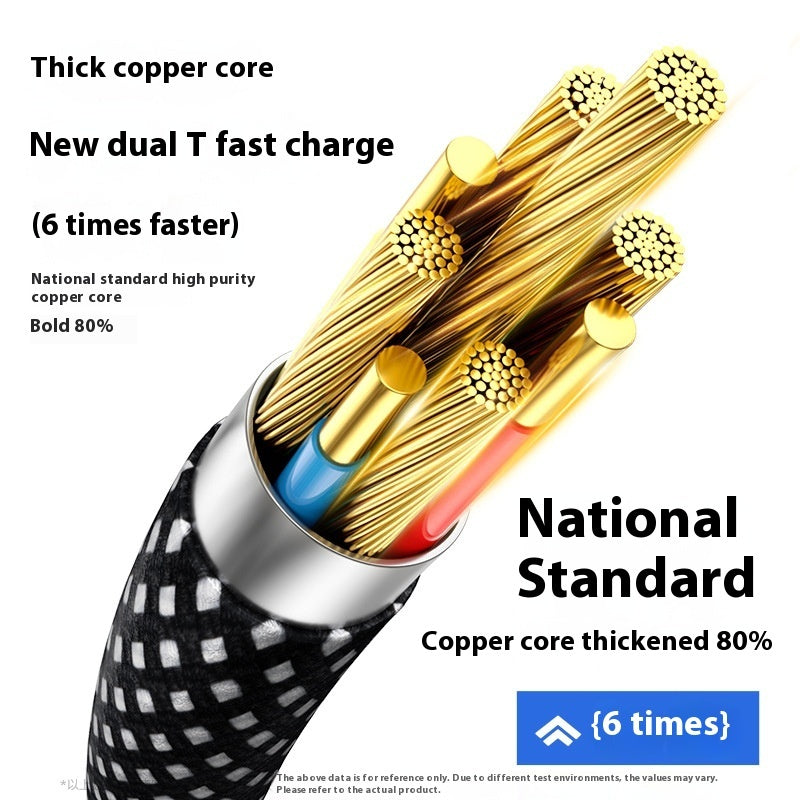 Magnetic Data Cable 1 To 2m Black For Lightning Type C