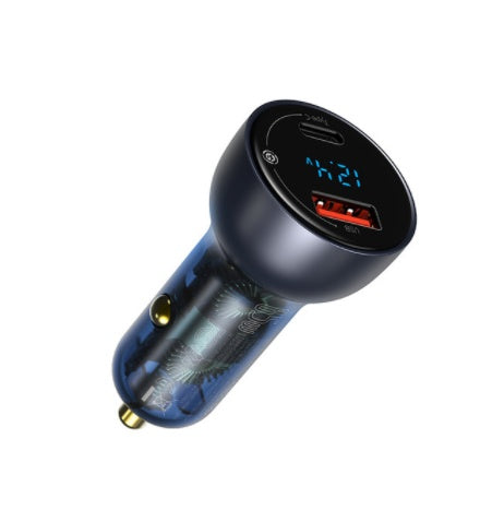 65W Fast Car Charger With Dual USB Type C And USB Ports