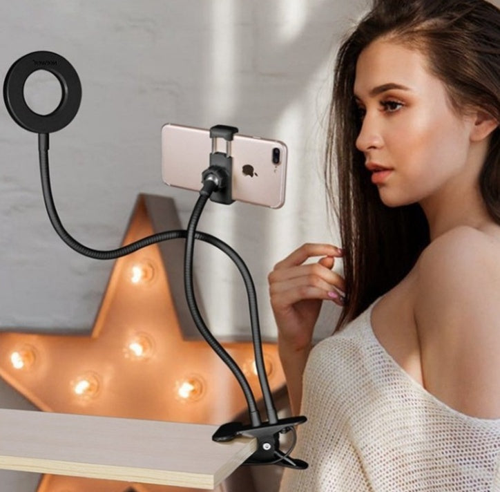LED Selfie Ring Light Adjustable Makeup Desk Stand 8cm