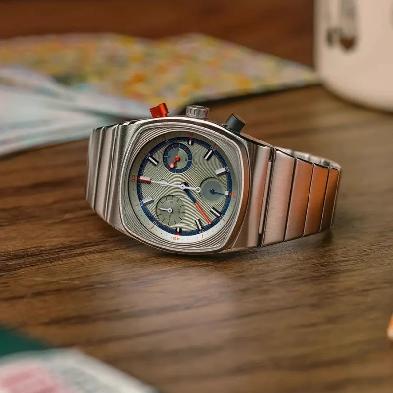 Six Sports Mechanical Watch Mens Fashion Steel Strap