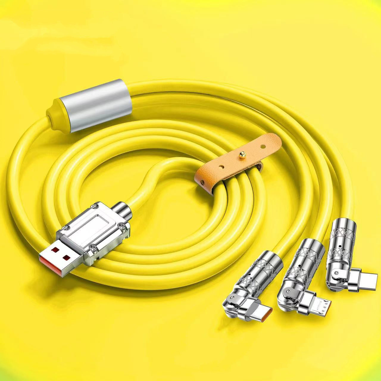 120W One To Three Elbow Fast Charge Cable Zinc Alloy